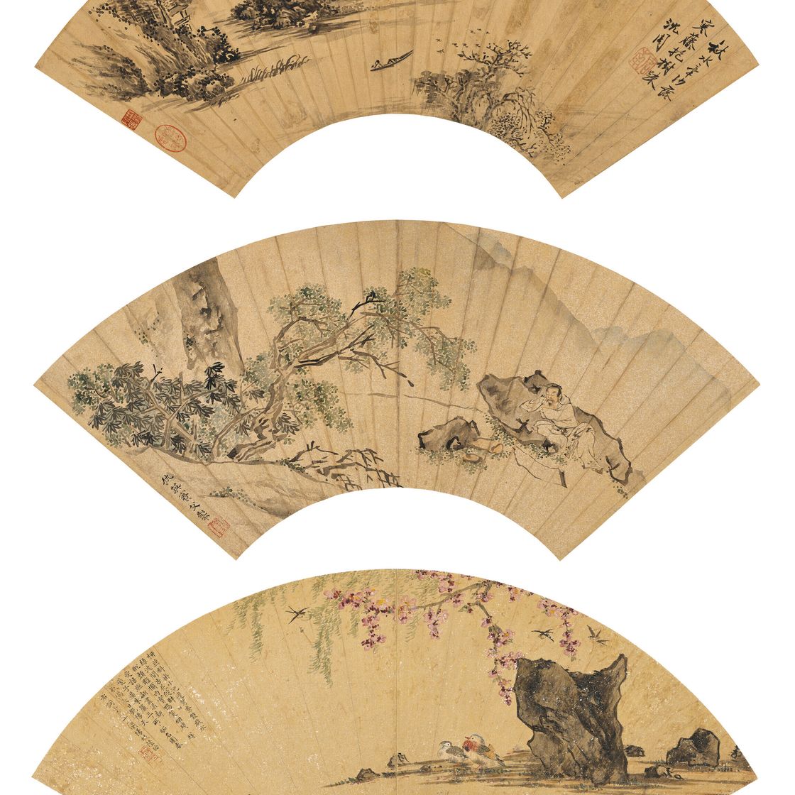Qiu Ying — Катание на лодке/Отдых ученого / Утки-мандаринки, изображение 1