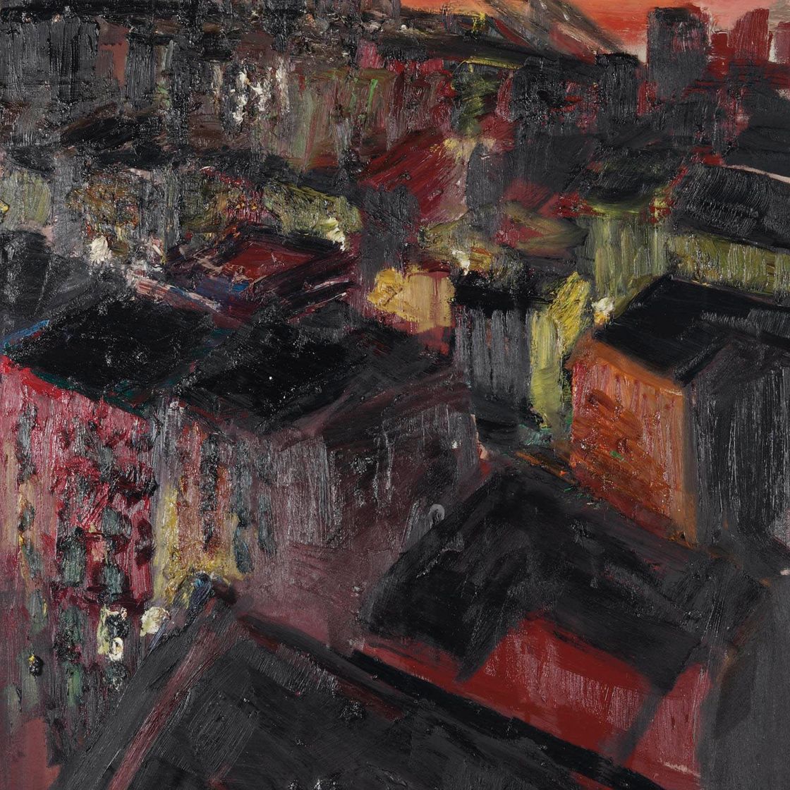 Rainer Fetting — Вид с Вильямсбургского моста - ночь
