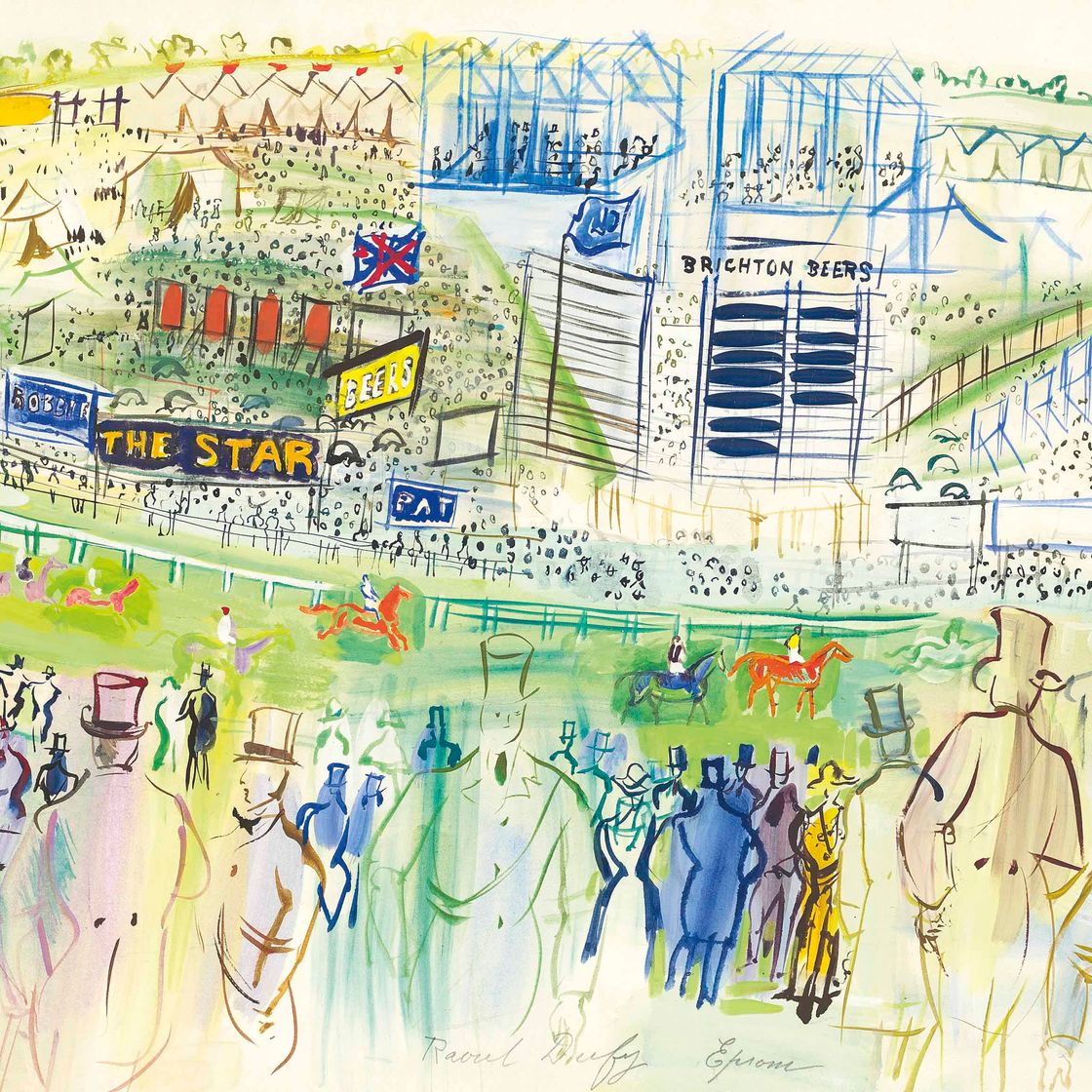 Raoul Dufy — Эпсом, поле для гольфа перед трибунами