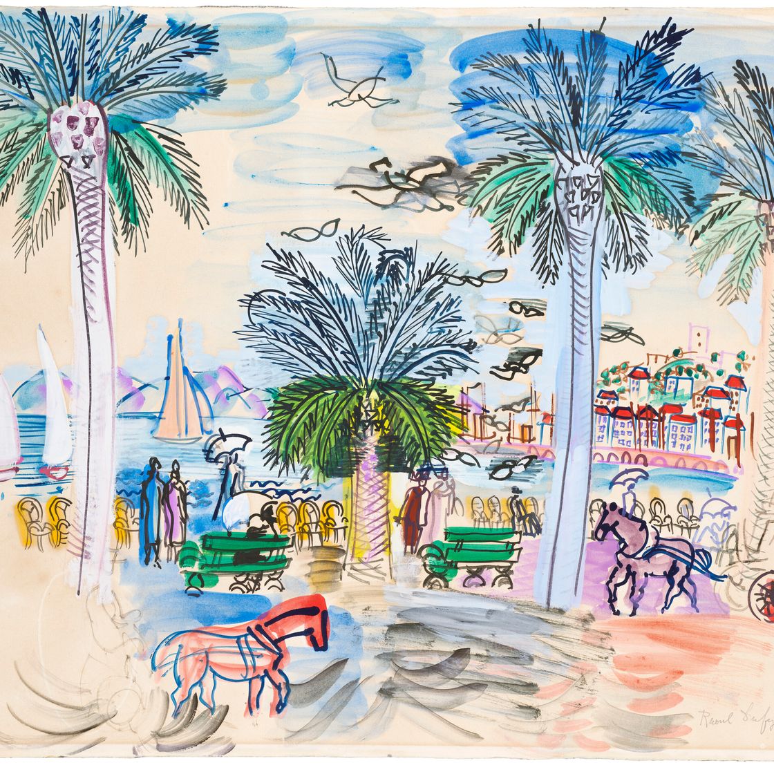 Raoul Dufy — Канны, набережная Круазетт, изображение 2