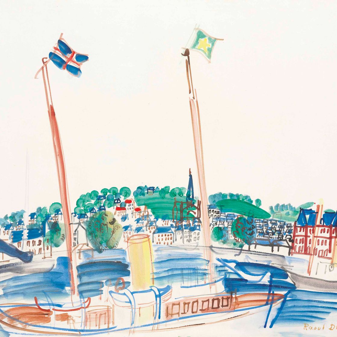 Raoul Dufy — Яхта в Довиле