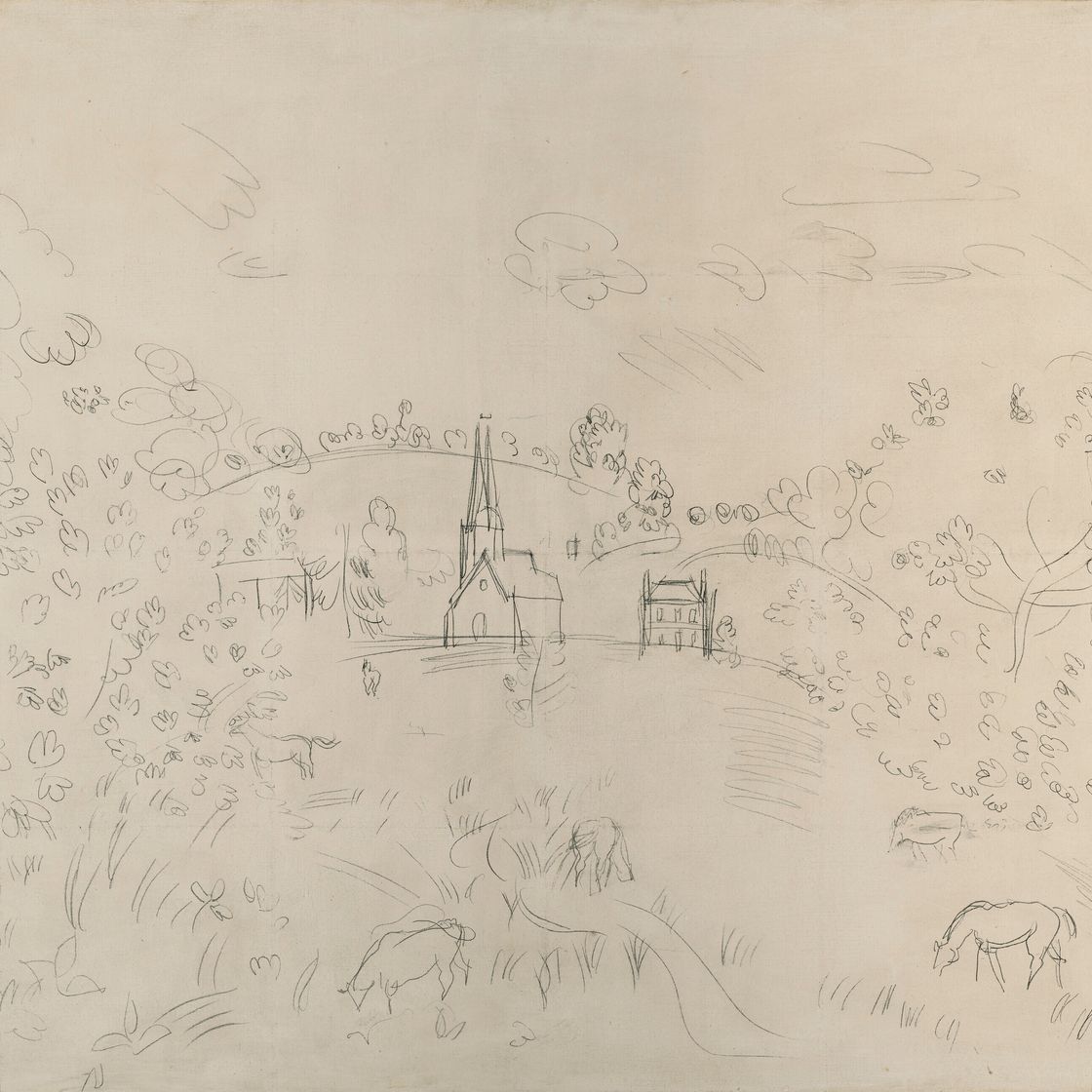 Raoul Dufy — Деревня в Нормандии, изображение 1