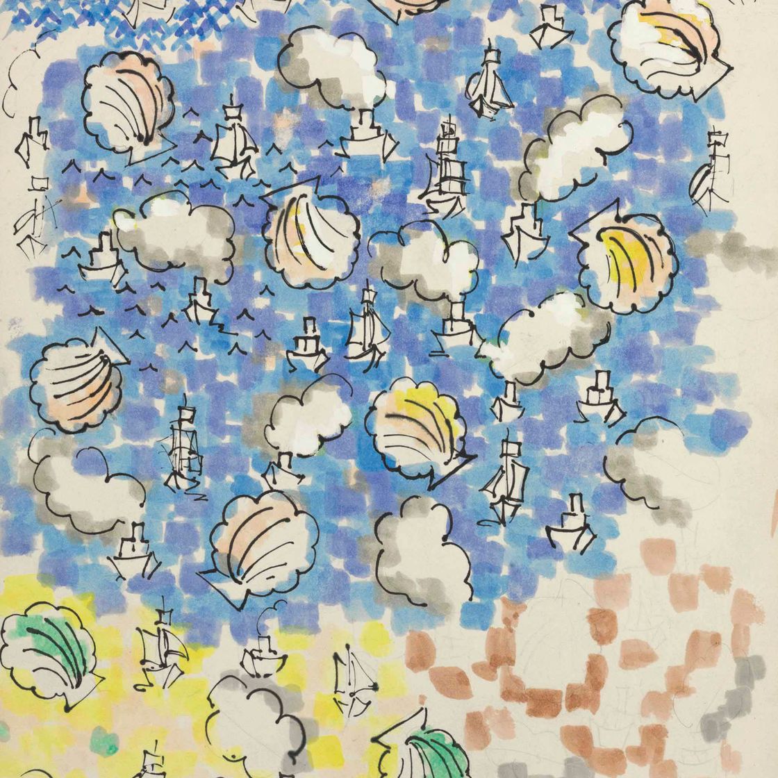 Raoul Dufy — Bateaux et coquilles