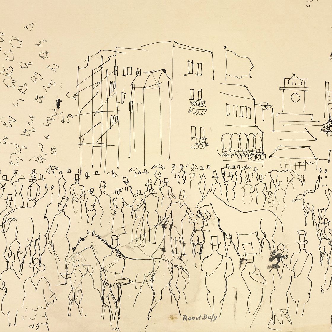 Raoul Dufy — Paddock à Ascot