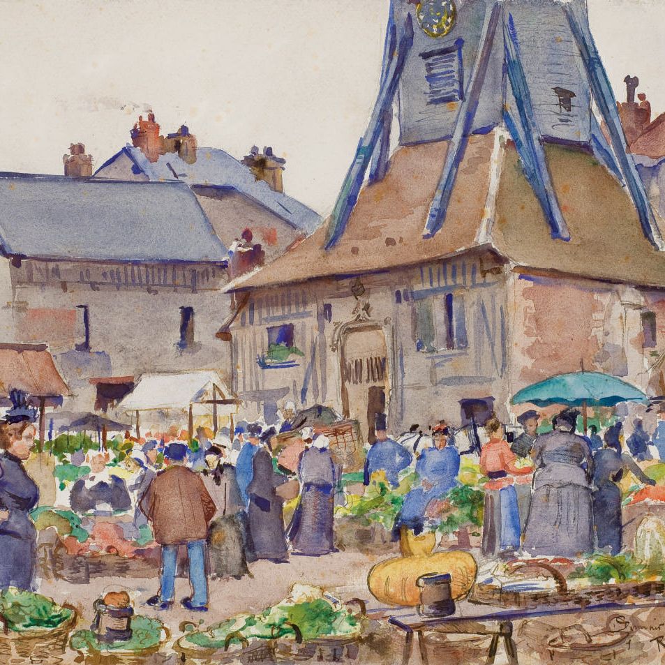 Raoul Dufy — Place Sainte-Catherine à Honfleur