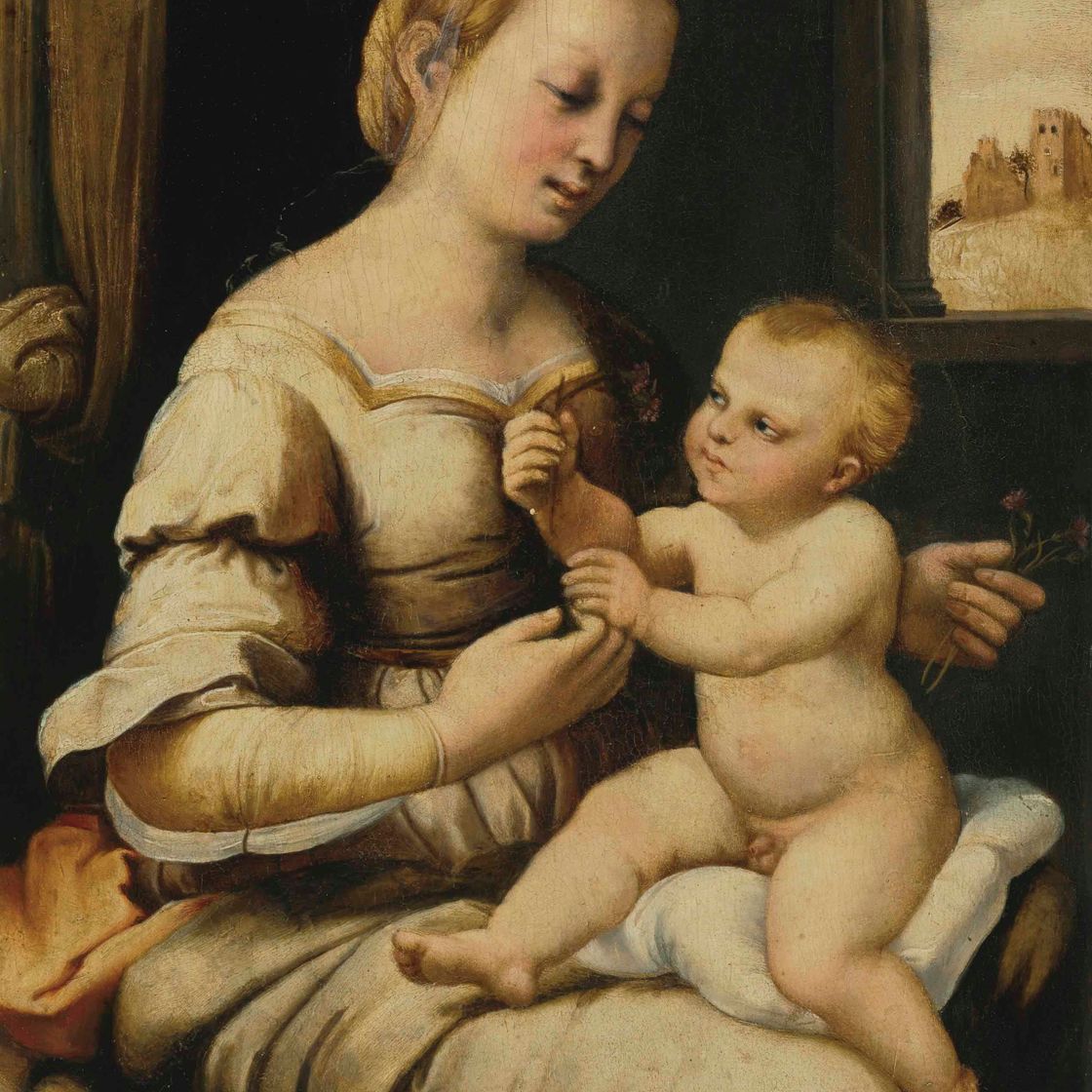 Raphael — The Madonna of the Pinks (La Madonna dei Garofani)