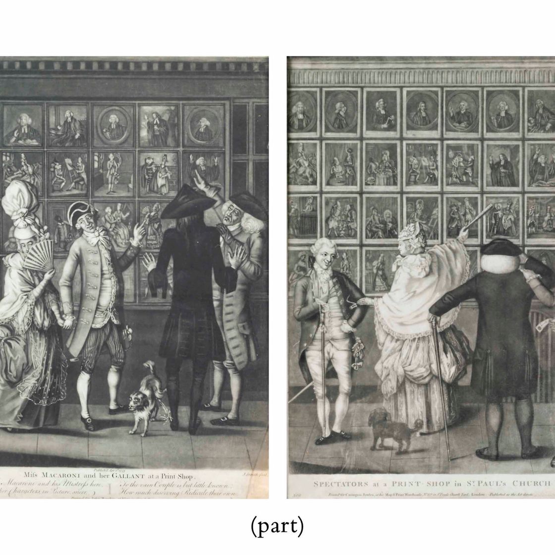 Raphael — Miss Macaroni and her Gallant at a Print-Shop ; and Spectators at a Print-shop in St. Paul’s Church Yard, изображение 1