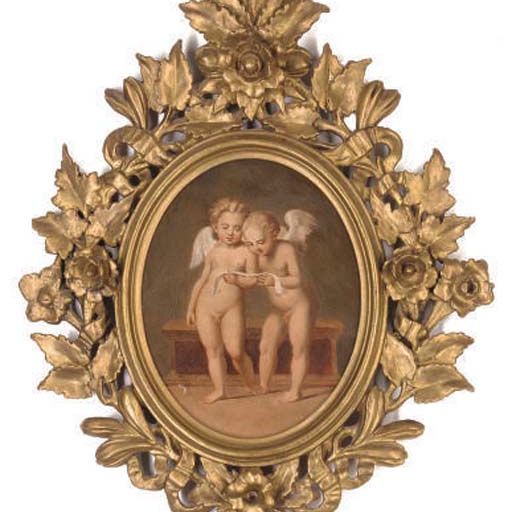 Raphael — A detail from the Madonna del Baldacchino; and The Christ Child and the Infant Saint John the Baptist