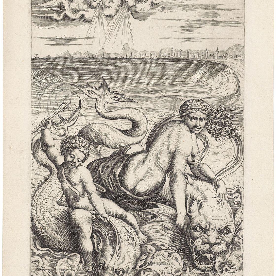 Raphael — Venus and Cupid on Dolphins
