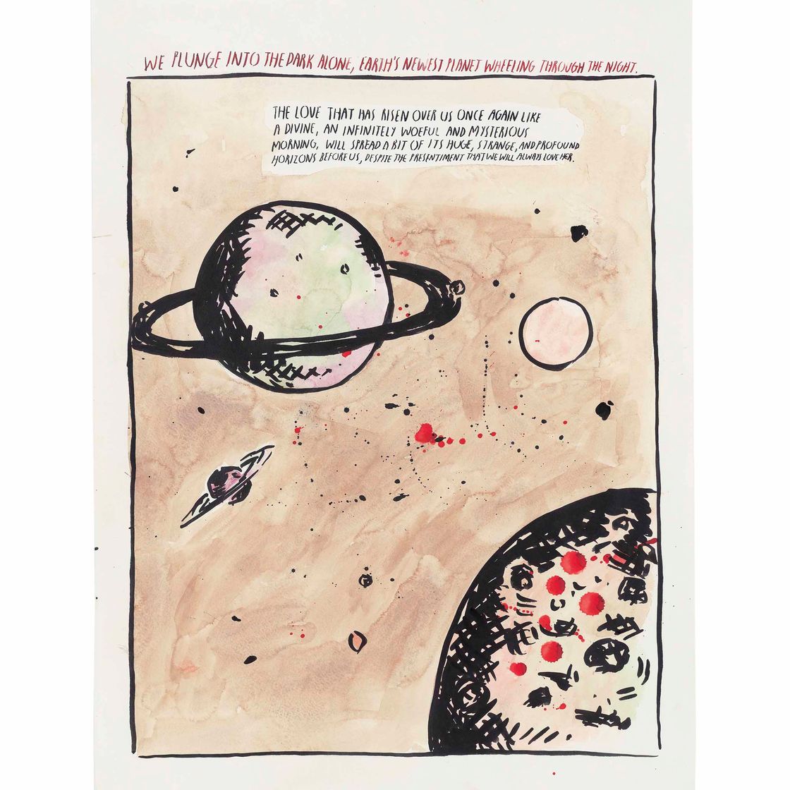 Raymond Pettibon — Untitled (We Plunge into the Dark Alone…)