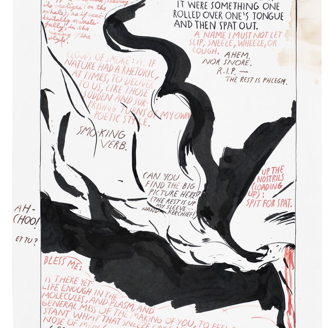 Raymond Pettibon — No title (One needn't inhale...)