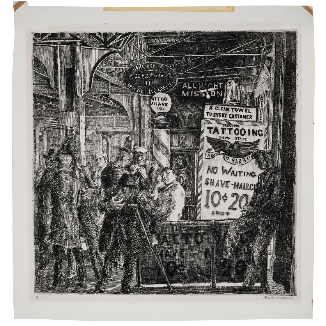 Reginald Marsh — Татуировка - Бритье - Стрижка, изображение 3