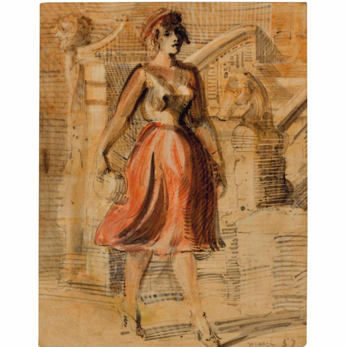 Reginald Marsh — Идущая женщина