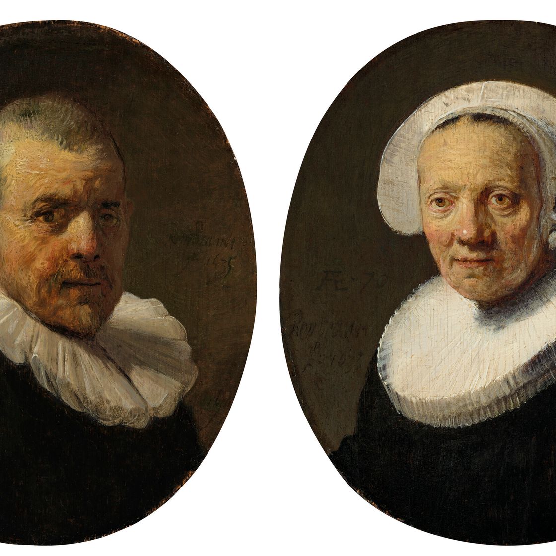 Rembrandt van Rijn — Портрет Яна Виллемса. ван дер Плюйма (ок.1565-1644), во весь рост; и портрет Яапгена Карелса (1565-1640), во весь рост., изображение 1
