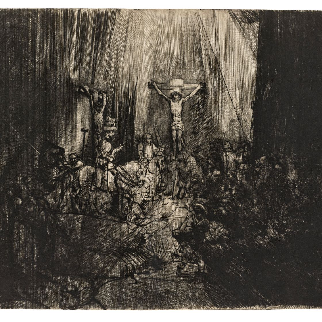 Rembrandt van Rijn — Христос, распятый между двумя разбойниками: "Три креста"