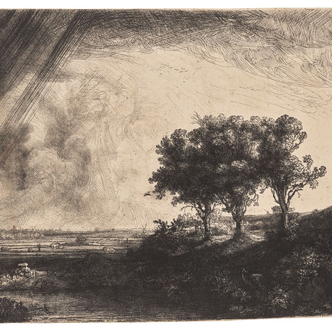 Rembrandt van Rijn — Три дерева, изображение 1
