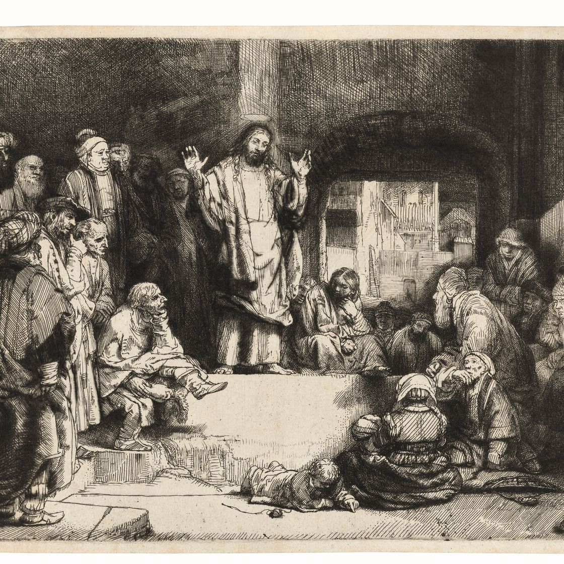 Rembrandt van Rijn — Проповедь Христа ("Маленькая гробница")