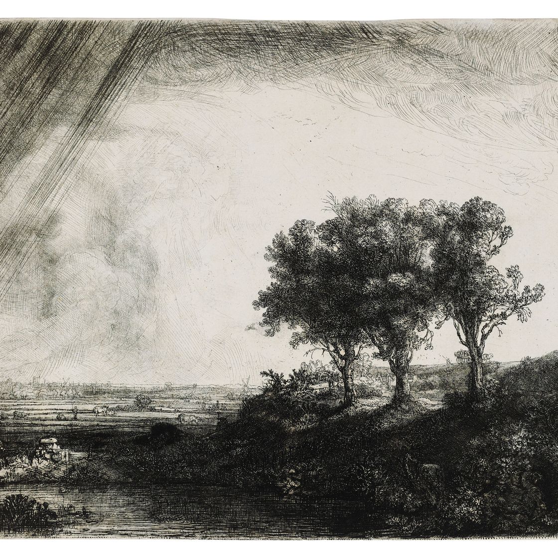 Rembrandt van Rijn — Три дерева, изображение 1