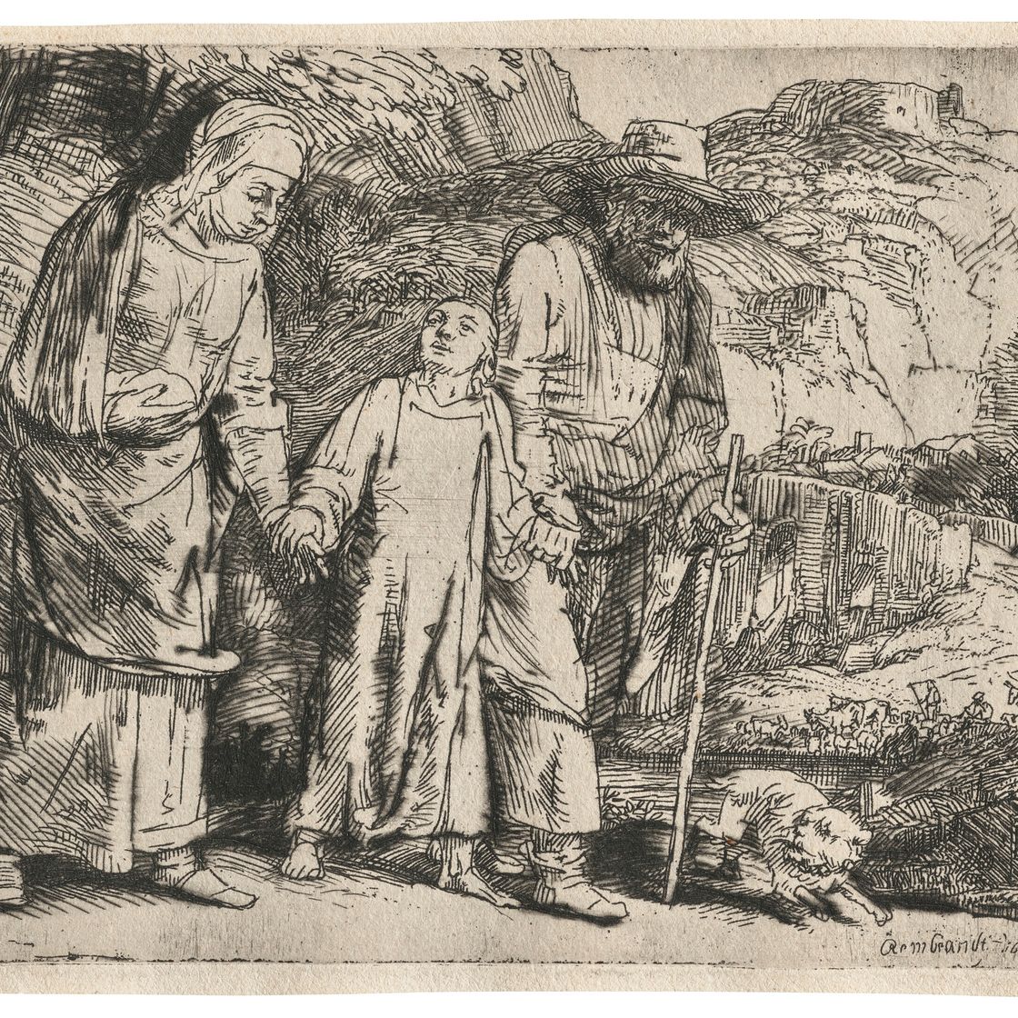 Rembrandt van Rijn — Христос возвращается из храма со своими родителями