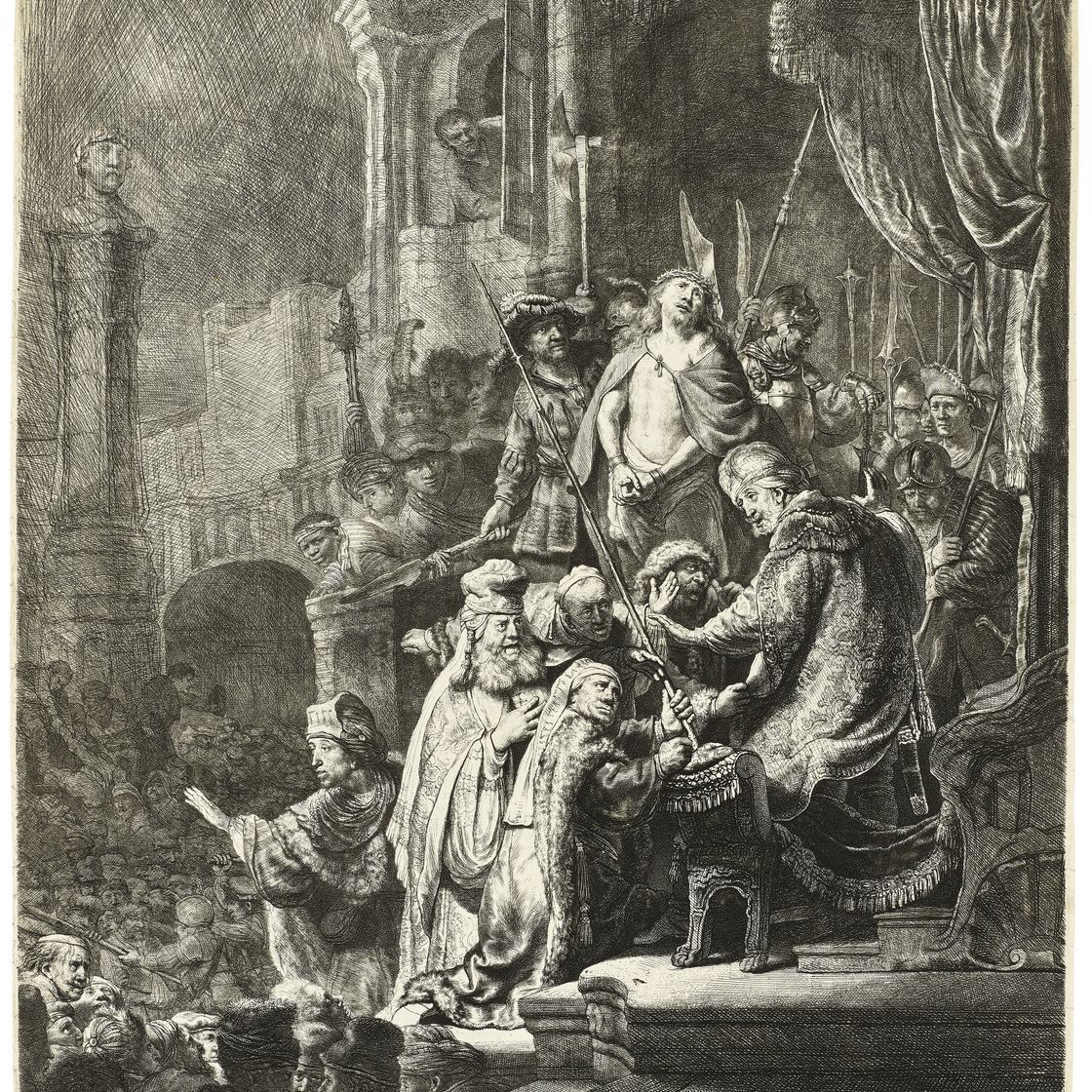 Rembrandt van Rijn — Христос перед Пилатом: большая тарелка