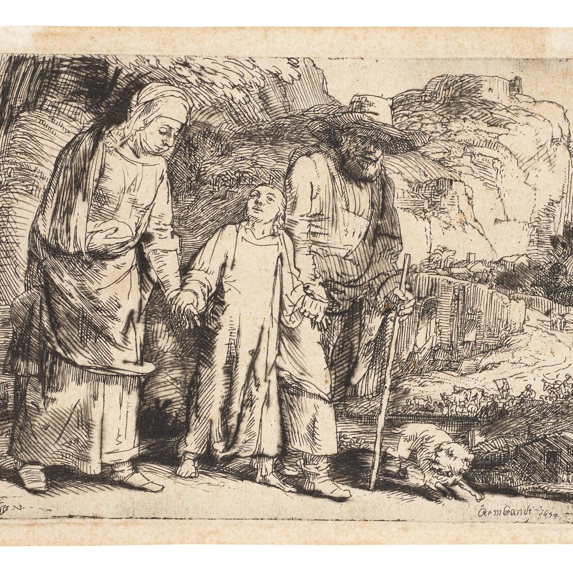 Rembrandt van Rijn — Христос возвращается из храма со своими родителями