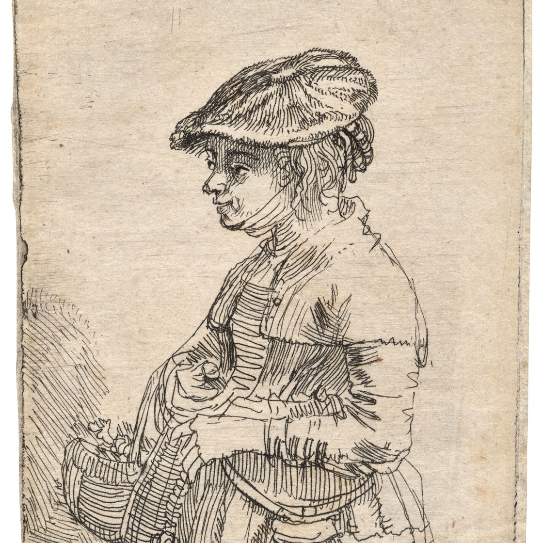 Rembrandt van Rijn — Девушка с корзинкой