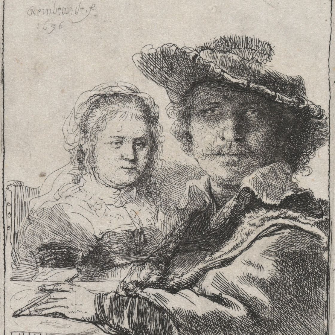Rembrandt van Rijn — Автопортрет с Саскией, изображение 1