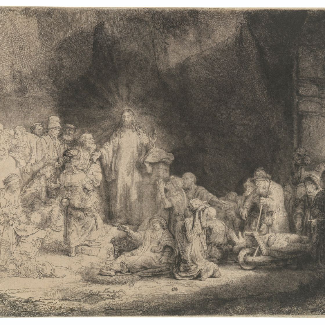Rembrandt van Rijn — Христос, исцеляющий больных ("Гравюра за сто гульденов")