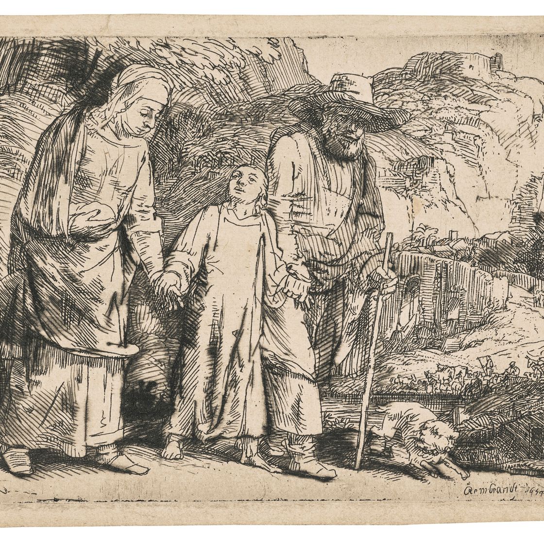 Rembrandt van Rijn — Христос возвращается из храма со своими родителями