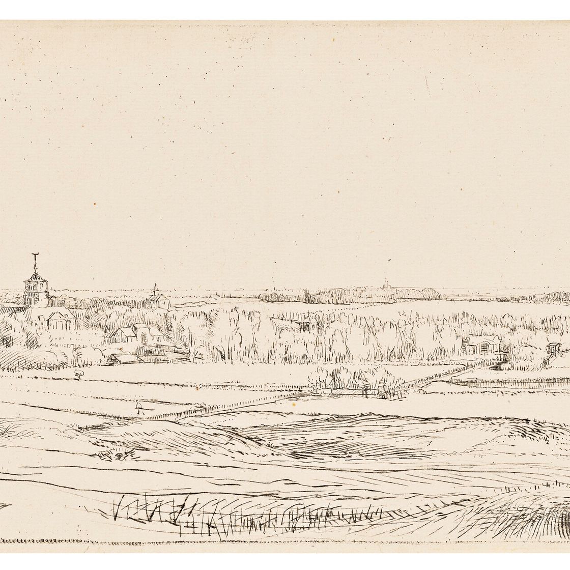 Rembrandt van Rijn — Панорама близ Блуменделя с видом на поместье Саксенбург ("Поле Гольдвейгера")