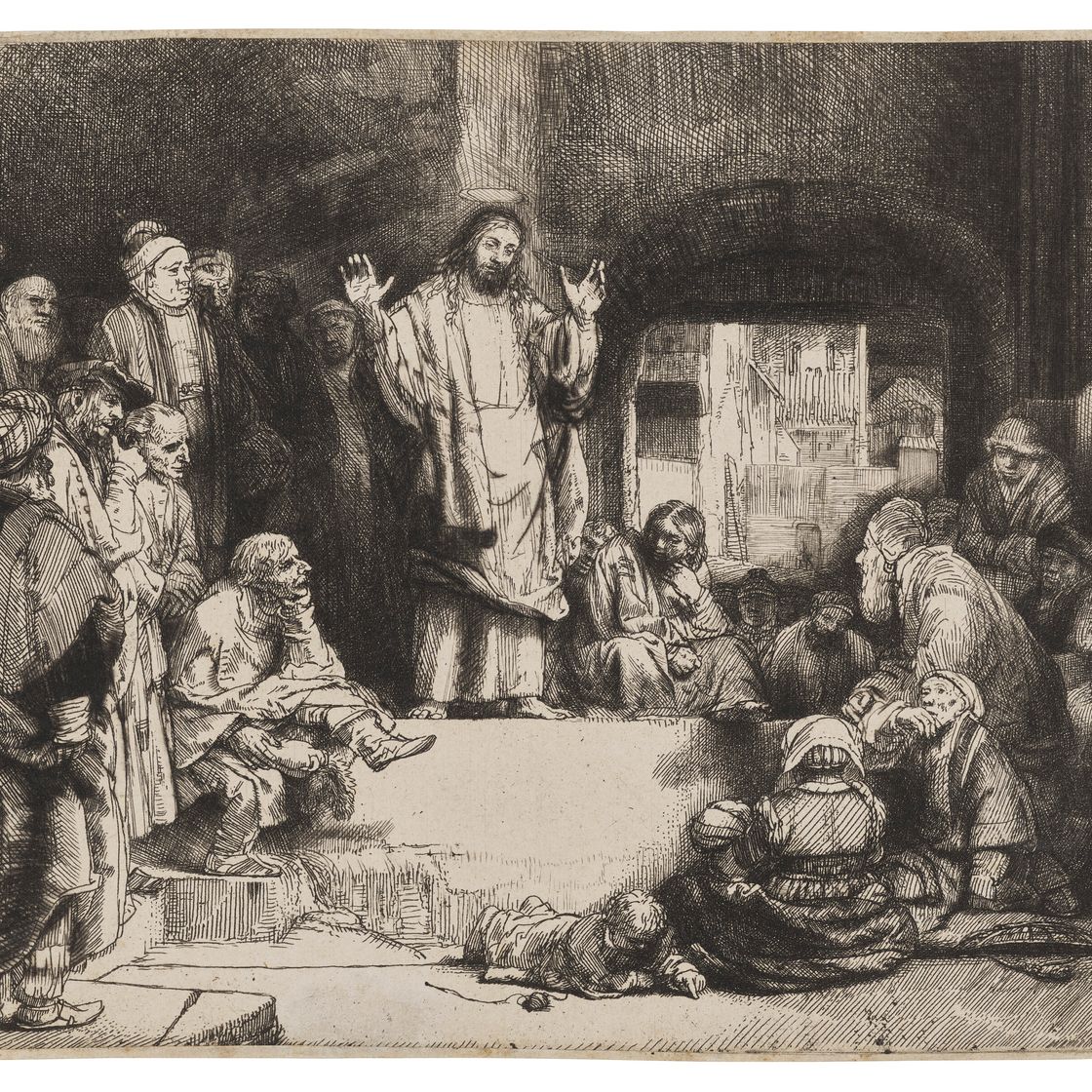 Rembrandt van Rijn — Проповедь Христа ("Маленькая гробница")