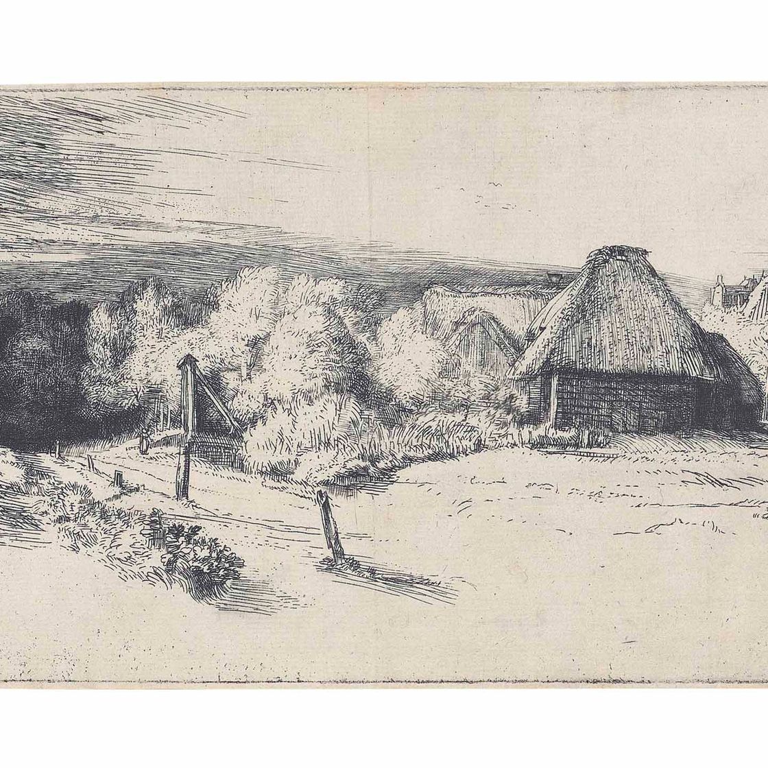 Rembrandt van Rijn — Пейзаж с фермерским хозяйством и "Домом с башней"