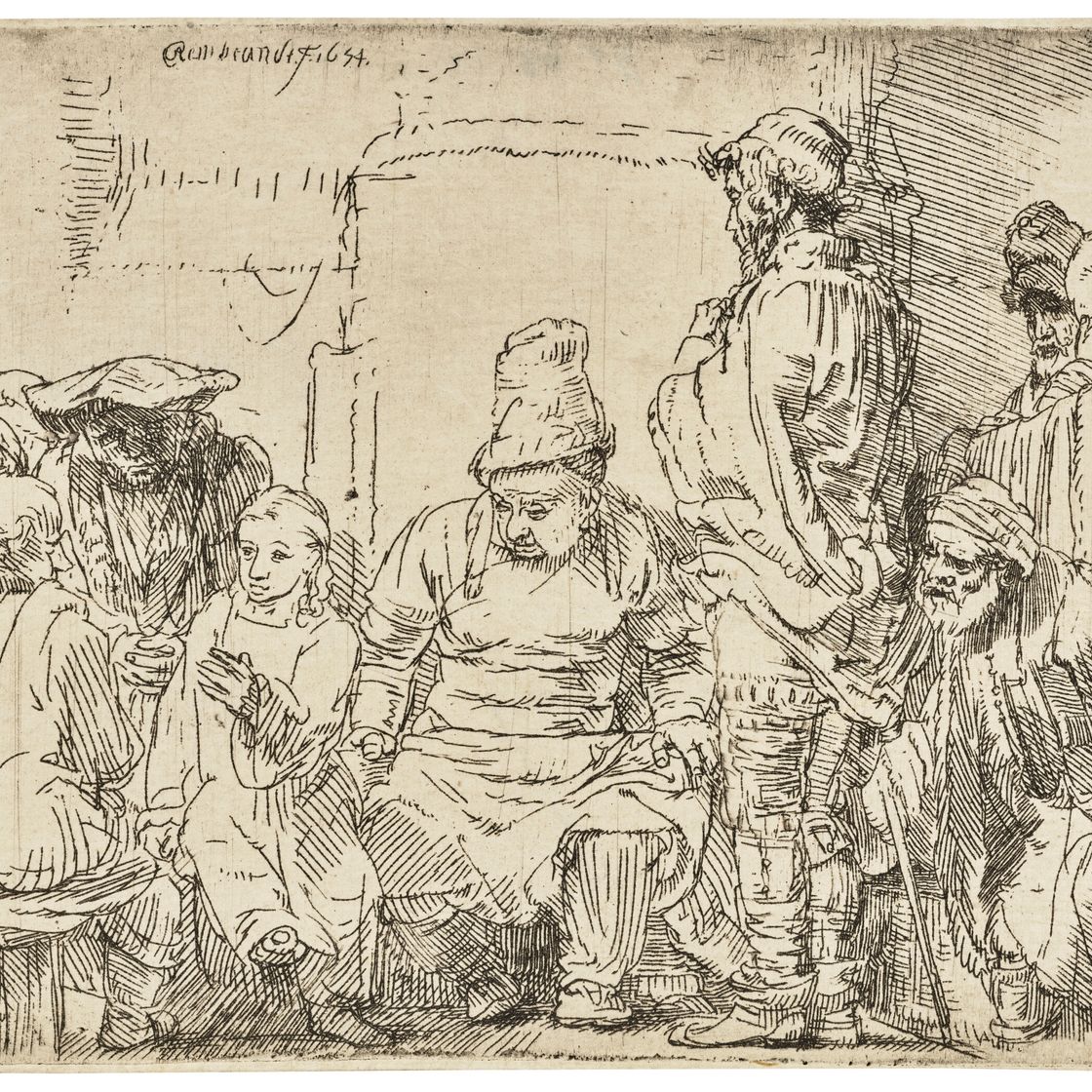 Rembrandt van Rijn — Христос сидит и спорит с врачами