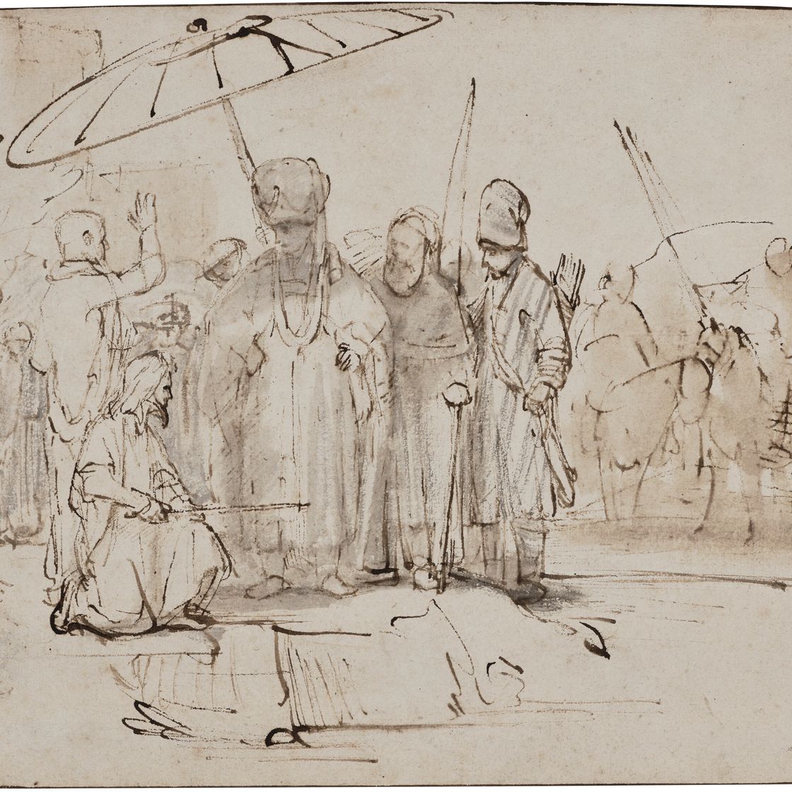 Rembrandt van Rijn — Моисей и Аарон перед фараоном, изображение 1