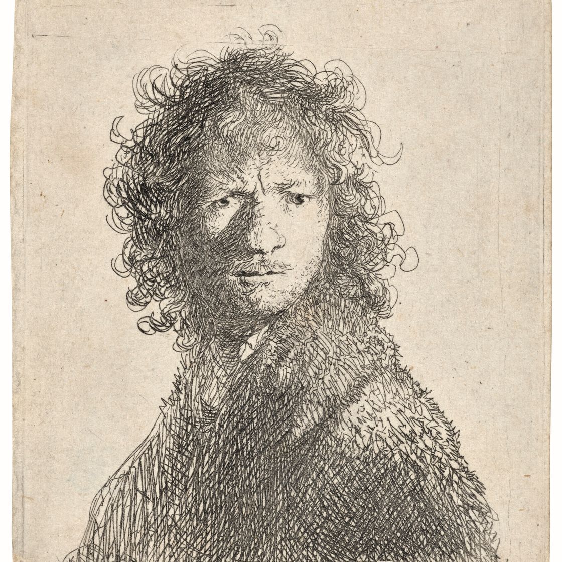 Rembrandt van Rijn — Автопортрет, нахмуренный: Бюст