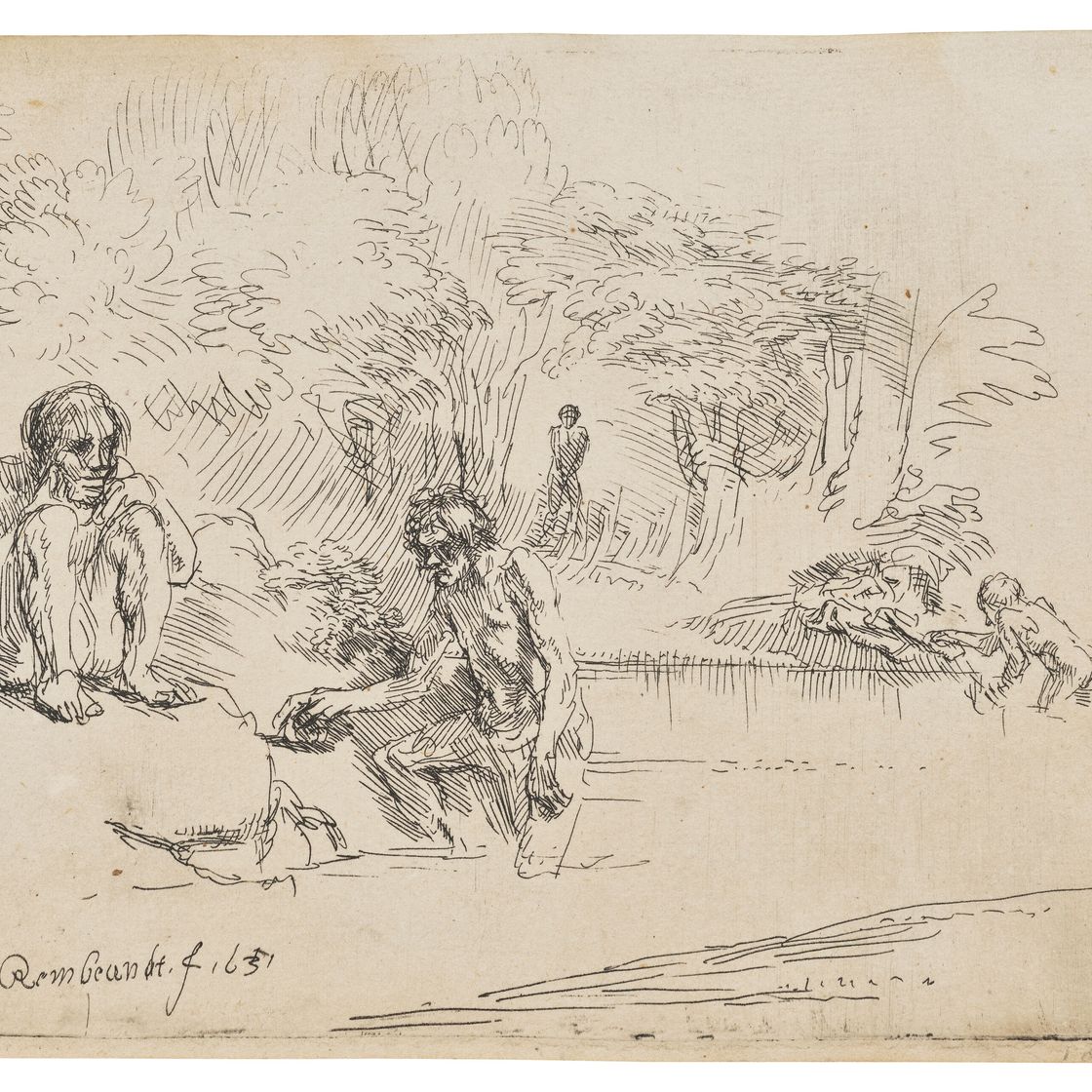 Rembrandt van Rijn — Купальщицы ("De Zwemmertjes")