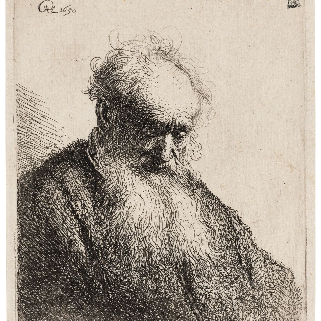 Rembrandt van Rijn — Старик с развевающейся бородой