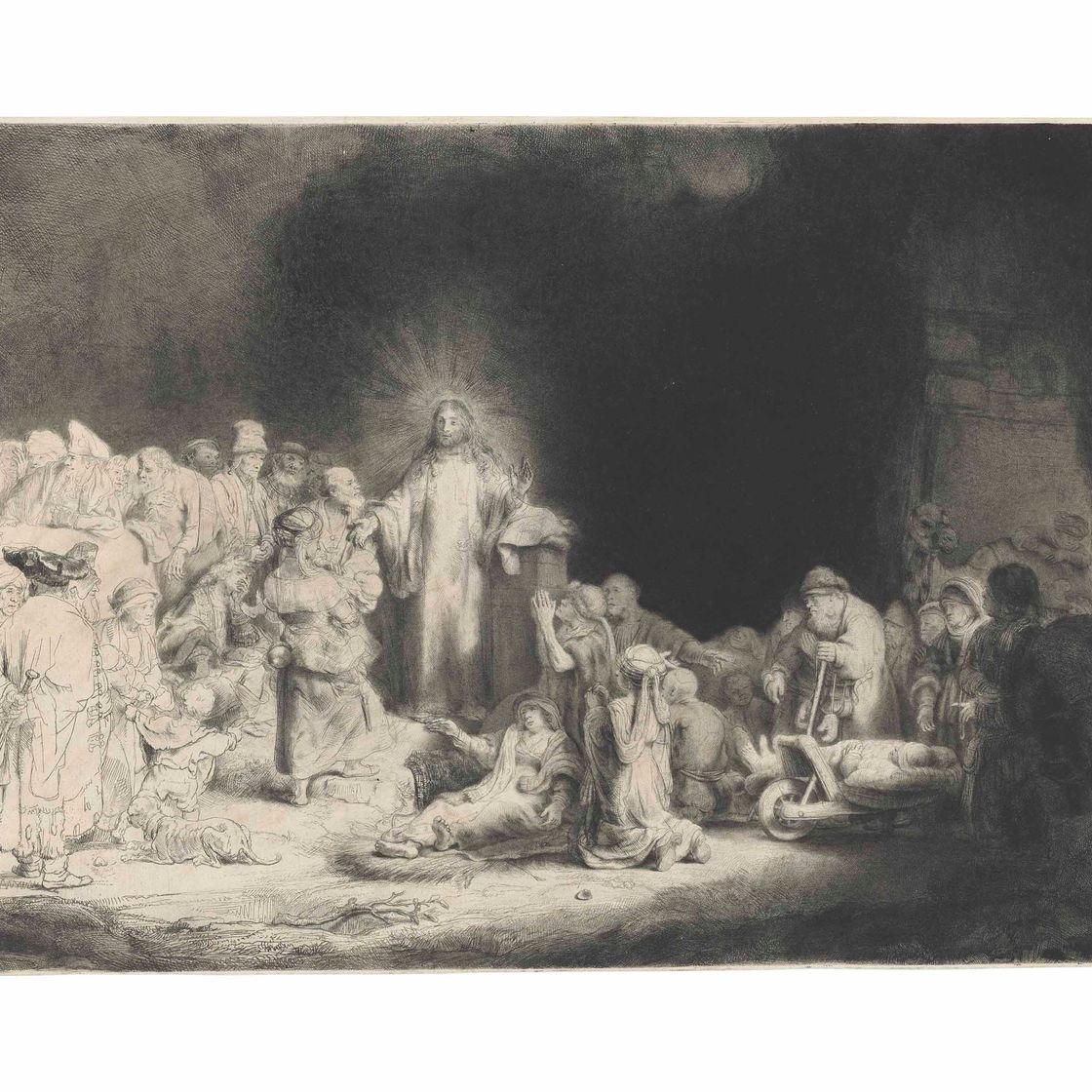 Rembrandt van Rijn — Христос, исцеляющий больных ("Гравюра за сто гульденов")