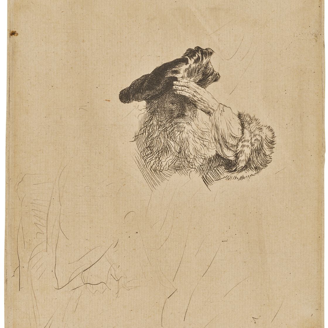 Rembrandt van Rijn — Старик прикрывает глаза этой рукой