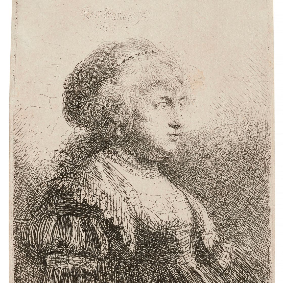 Rembrandt van Rijn — Саския с жемчугом в волосах