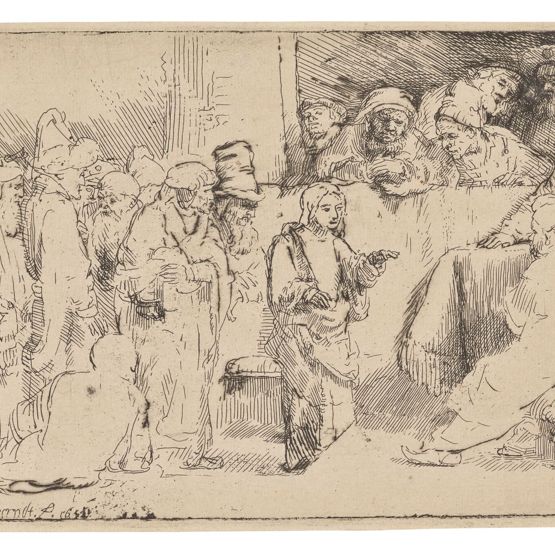 Rembrandt van Rijn — Христос спорит с врачами: набросок