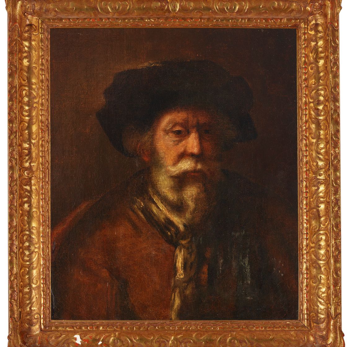 Rembrandt van Rijn — Портрет старика, во весь рост, в черной шляпе, изображение 2