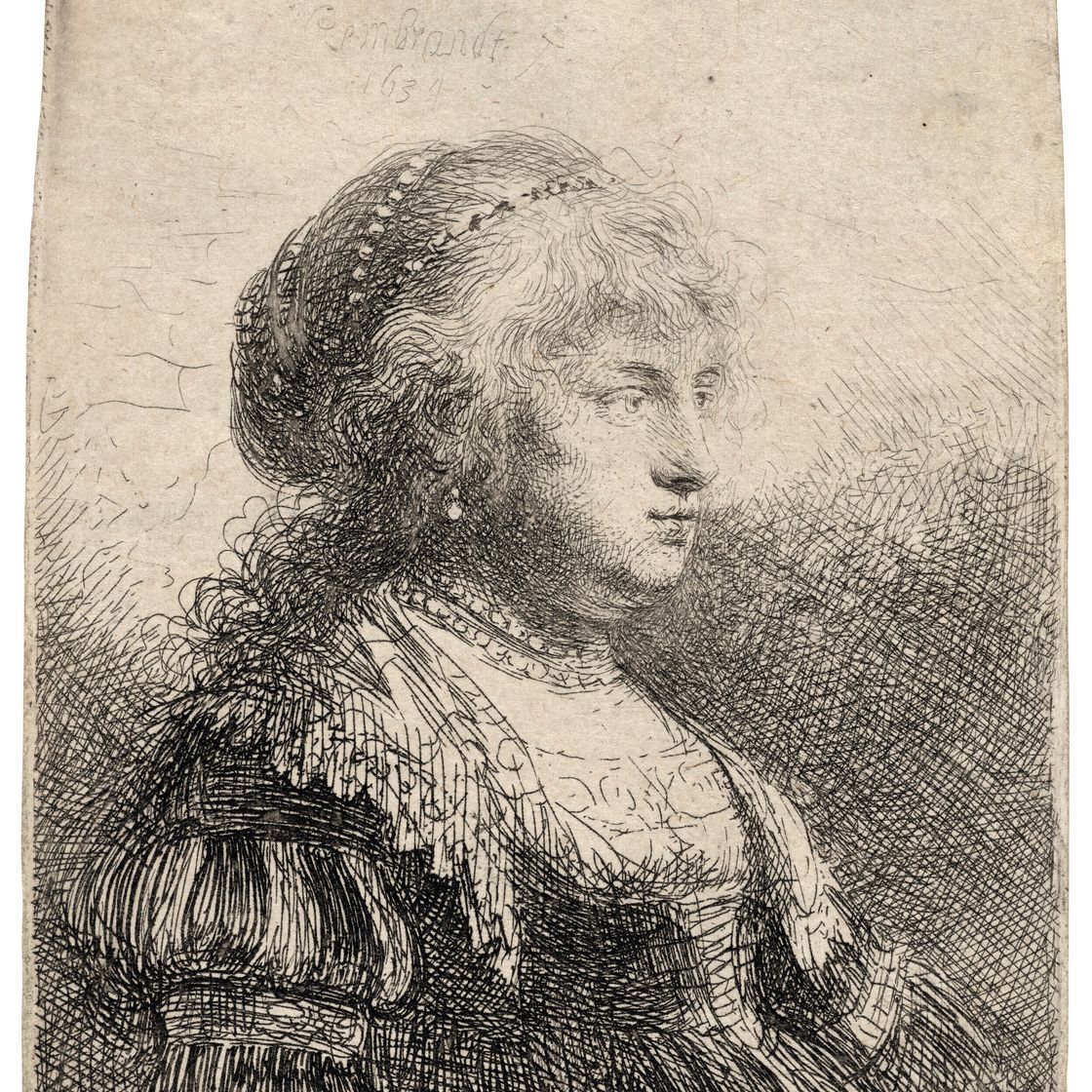 Rembrandt van Rijn — Саския с жемчугом в волосах