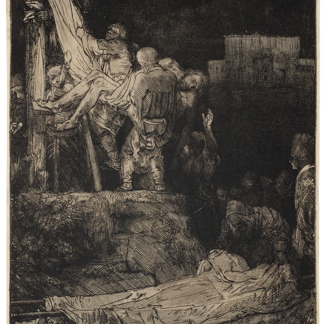 Rembrandt van Rijn — Сошествие с Креста при свете факелов