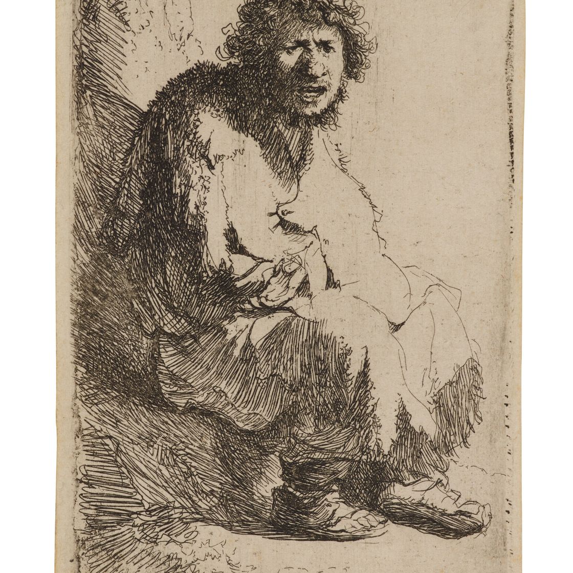 Rembrandt van Rijn — Нищий, сидящий на берегу