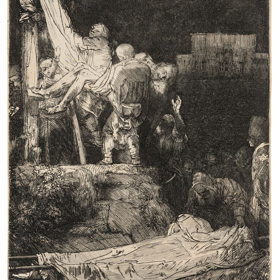 Rembrandt van Rijn — Сошествие с Креста при свете факелов