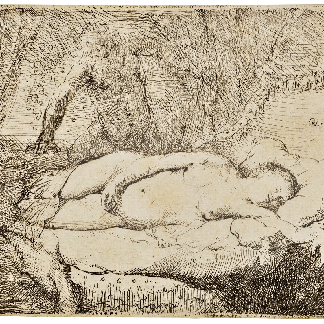 Rembrandt van Rijn — Юпитер и Антиопа: тарелка меньшего размера