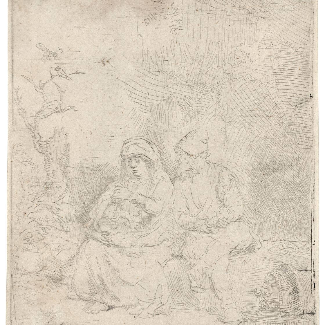 Rembrandt van Rijn — Остальное о полете в Египет: слегка выгравировано