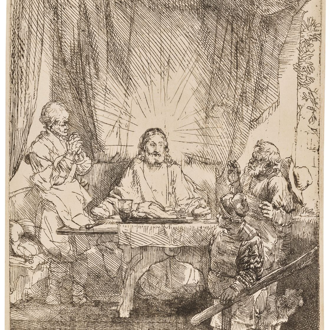 Rembrandt van Rijn — Христос в Эммаусе: большая тарелка