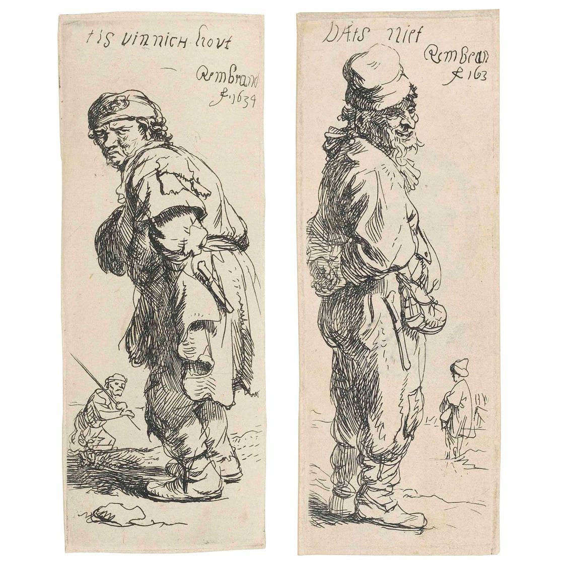 Rembrandt van Rijn — Крестьянин кричит: "Это виннич хаут" (Б., Зал. 177; Н. 114; Новый зал. 131) Крестьянин отвечает: "Дац нет" (Б., стр. 178; Н. 115; Новый стр. 132)
